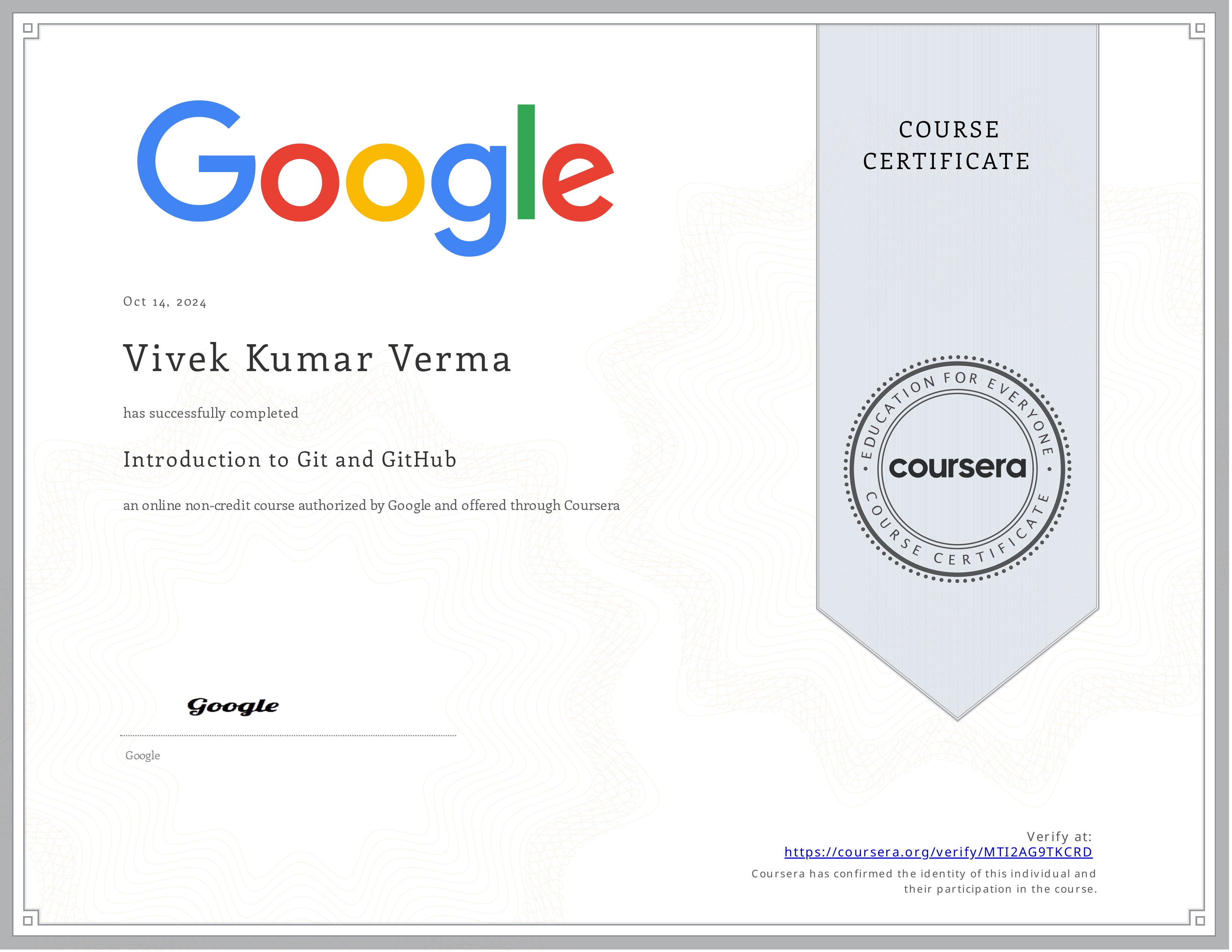 Git and GitHub Certificate